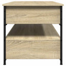 sofabord 85x50x50 cm konstrueret træ og metal sonoma-eg