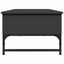 sofabord 100x50x35 cm massivt konstrueret træ og metal sort