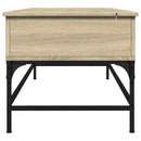 sofabord 100x50x45 cm konstrueret træ og metal sonoma-eg