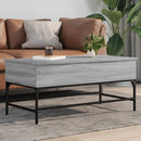sofabord 100x50x45 cm konstrueret træ og metal grå sonoma-eg