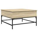 sofabord 80x80x45 cm konstrueret træ og metal sonoma-eg