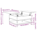 sofabord 80x80x45 cm konstrueret træ og metal sonoma-eg