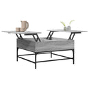 sofabord 80x80x45 cm konstrueret træ og metal grå sonoma-eg