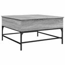 sofabord 80x80x45 cm konstrueret træ og metal grå sonoma-eg