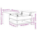 sofabord 80x80x45 cm konstrueret træ og metal grå sonoma-eg