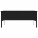 sofabord 100x50x45 cm konstrueret træ og metal sort