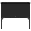 sofabord 100x50x45 cm konstrueret træ og metal sort