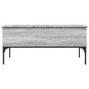 sofabord 100x50x45 cm konstrueret træ og metal grå sonoma-eg