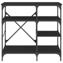 køkkenreol 90x40x84 cm konstrueret træ og metal sort