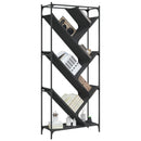 bogreol 79x30x180 cm konstrueret træ og metal sort