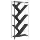 bogreol 79x30x180 cm konstrueret træ og metal sort