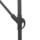 haveparasol med LED-lys og stålstang 290x290x238 cm brun