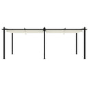 pavillon med sammenrulleligt tag 3x6 m aluminium cremefarvet