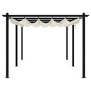 pavillon med sammenrulleligt tag 3x6 m aluminium cremefarvet