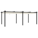 pavillon med sammenrulleligt tag 3x6 m aluminium cremefarvet