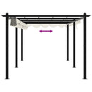 pavillon med sammenrulleligt tag 3x6 m aluminium cremefarvet