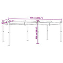 pavillon med sammenrulleligt tag 3x6 cm aluminium gråbrun