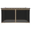 pavillon 4x3 m mesh-vægge stål gråbrun