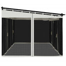 pavillon 6x3 m mesh-vægge stål cremefarvet