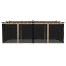 pavillon 6x3 m mesh-vægge stål gråbrun