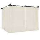 pavillon 3x3 m med gardiner stål cremefarvet