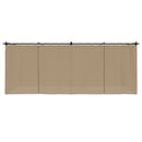 pavillon 6x3 m med gardiner stål gråbrun