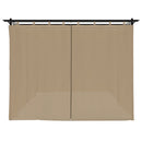 pavillon 6x3 m med gardiner stål gråbrun