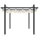 pavillon med sammenrulleligt tag 3x3 cm aluminium cremefarvet