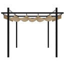 pavillon med sammenrulleligt tag 3x3 cm aluminium gråbrun