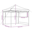 foldbart pop-up festtelt med 2 sidevægge terracotta