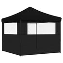 foldbart pop-up festtelt med 2 sidevægge sort
