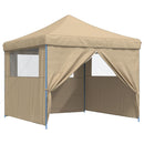 foldbart pop-up festtelt med 4 sidevægge beige