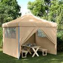foldbart pop-up festtelt med 4 sidevægge beige