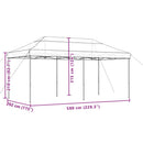 foldbart pop up-festtelt 580x292x315 cm beige