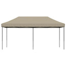 foldbart pop up-festtelt 580x292x315 cm gråbrun