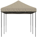 foldbart pop up-festtelt 580x292x315 cm gråbrun