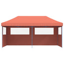 foldbart pop-up festtelt med 3 sidevægge terracotta