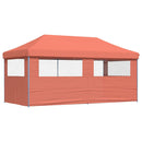 foldbart pop-up festtelt med 3 sidevægge terracotta