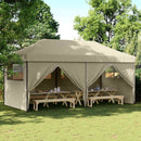 foldbart pop up-festtelt med 4 sidevægge gråbrun