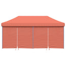 foldbart pop-up festtelt med 4 sidevægge terracotta