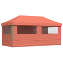 foldbart pop-up festtelt med 4 sidevægge terracotta