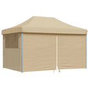 foldbart pop-up festtelt med 4 sidevægge beige