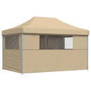 foldbart pop-up festtelt med 4 sidevægge beige