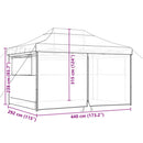 foldbart pop up-festtelt med 4 sidevægge gråbrun