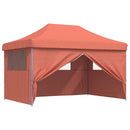 foldbart pop-up festtelt med 4 sidevægge terracotta