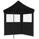 foldbart pop-up festtelt med 2 sidevægge sort