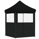 foldbart pop-up festtelt med 2 sidevægge sort