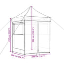 foldbart pop up-festtelt med 4 sidevægge gråbrun