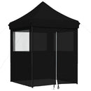 foldbart pop-up festtelt med 4 sidevægge sort