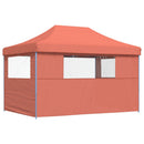 foldbart pop-up festtelt med 3 sidevægge terracotta